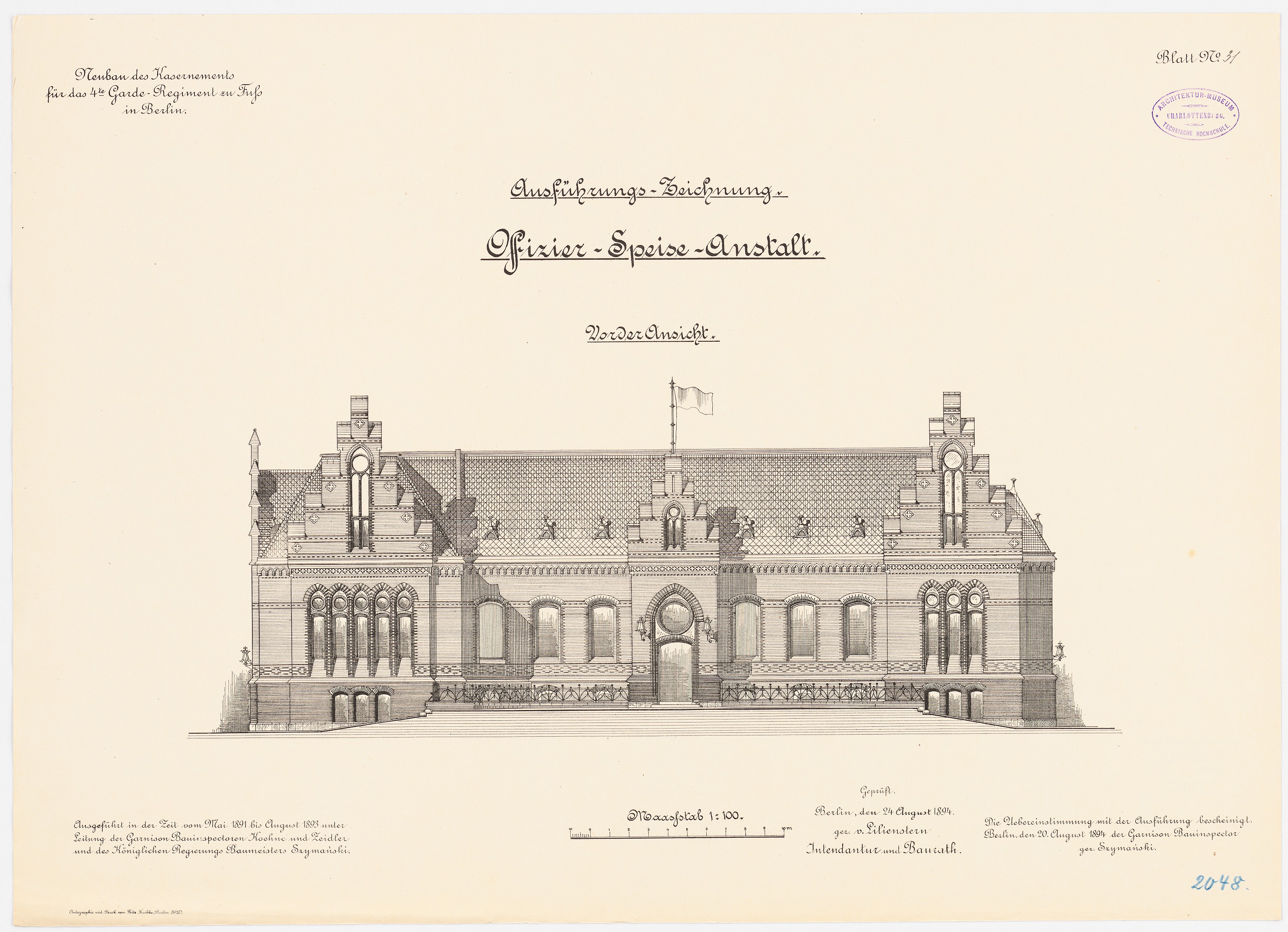Eine Zeichnung des Hauptsaals des Deutschen Parlaments in Berlin, Deutschland, mit einer Flagge oben drauf, begleitet von beschreibendem Text.