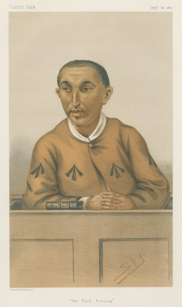 Ein Mann in einem weißen Hemd und dunklen Hosen sitzt an einem Tisch mit gefalteten Händen, sein Gesichtsausdruck ernst, mit dem Text "Die Rasenbetrug" unten.