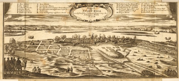 Ein detaillierter alter Stadtplan von Stuttgart, Deutschland, der die Stadtanlage mit Straßen, Gebäuden, Menschen, Bäumen, Wasser und informativen Texten zu seiner Geschichte, Kultur und Attraktionen zeigt.