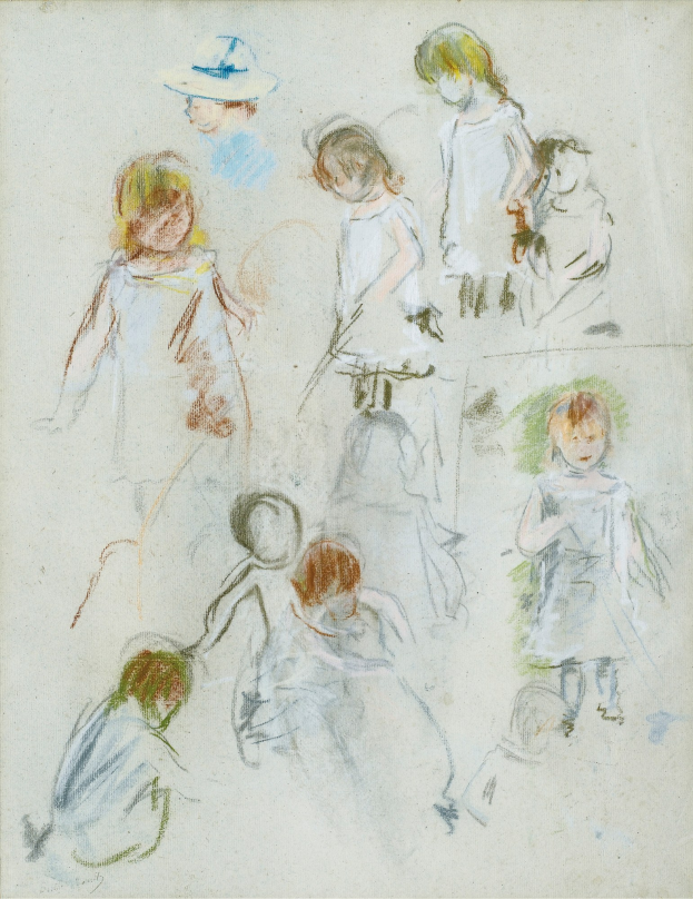 Ein buntes Bild von Kindern, die fröhlich auf einer Wiese spielen, wobei eines einen Hut trägt.