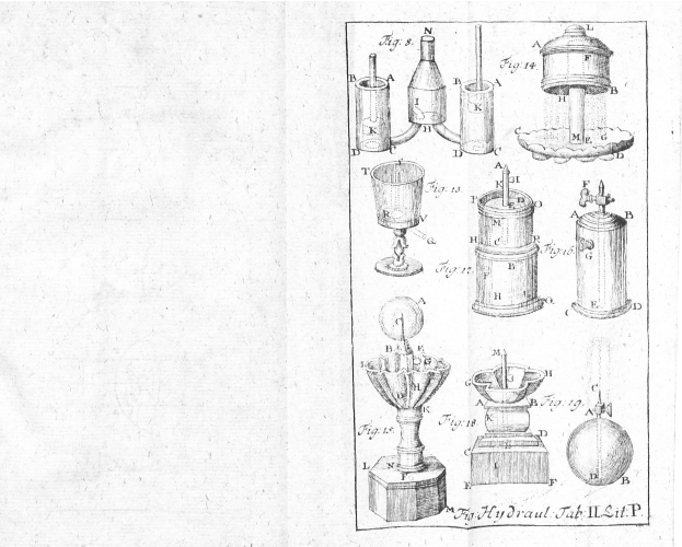 Ein Bild aus einem Buch mit einer Zeichnung verschiedener Laborgeräte, darunter ein Glas, sowie begleitendem Text.