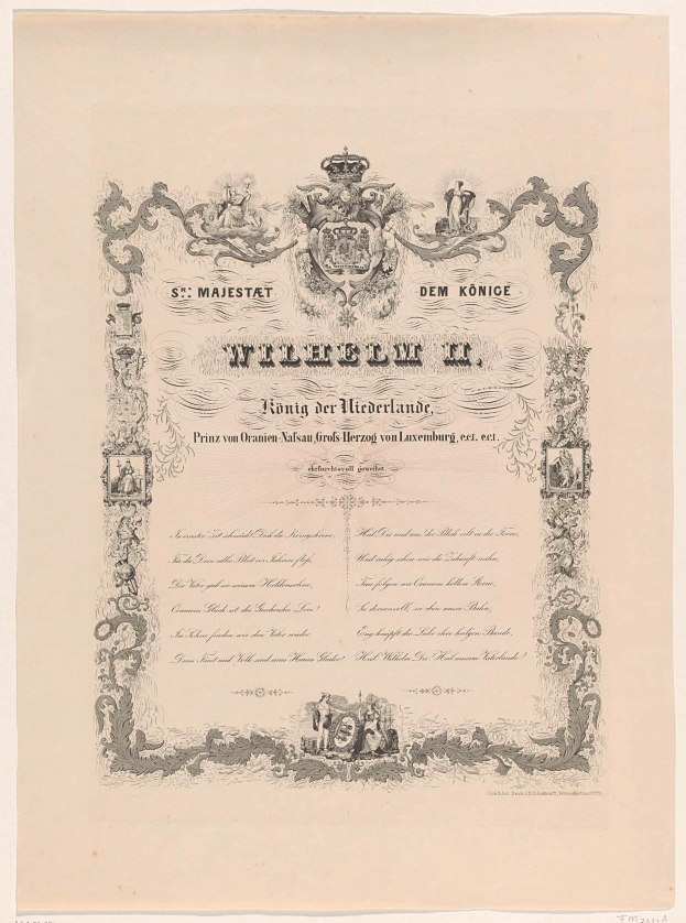 Ein 19. Jahrhundert altes deutsches Regierungszertifikat mit einem Wappen, dekorativem Text und einem Logo, wahrscheinlich im Zusammenhang mit der Ehe von Wilhelm II. von Sachsen.